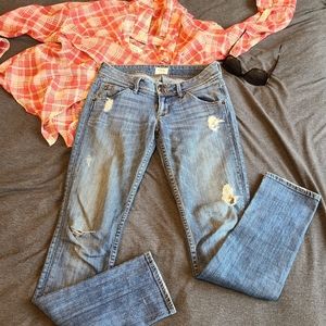 Hudson Distressed Skinny Jeans